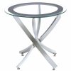 Living Room Coaster Z2 Premium | Glass Top Chrome End Table