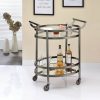 Dining Room ACME | Lakelyn Black Nickel & Clear Glass Serving Cart