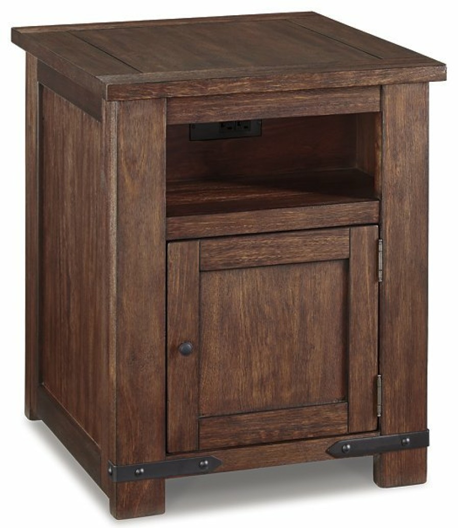 Living Room Ashley Furniture | Budmore End Table With Usb Ports & Outlets