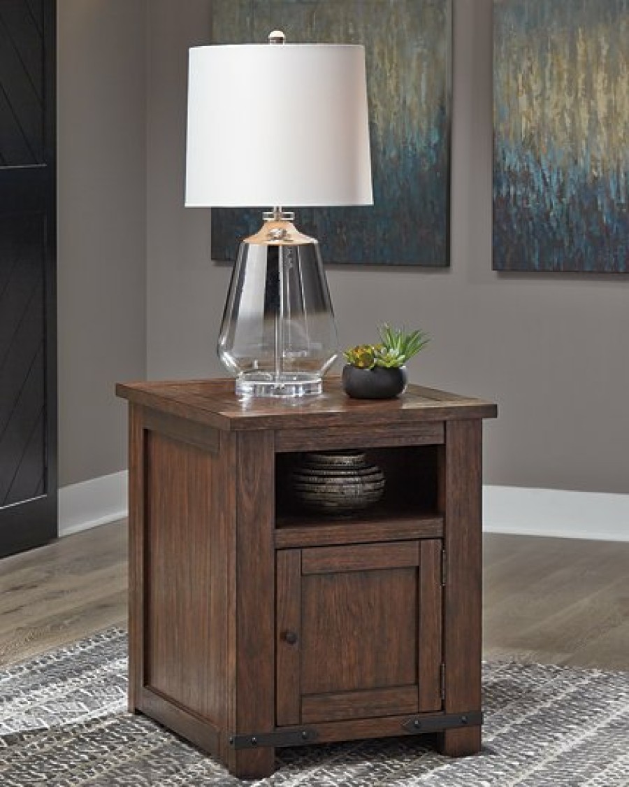 Living Room Ashley Furniture | Budmore End Table With Usb Ports & Outlets