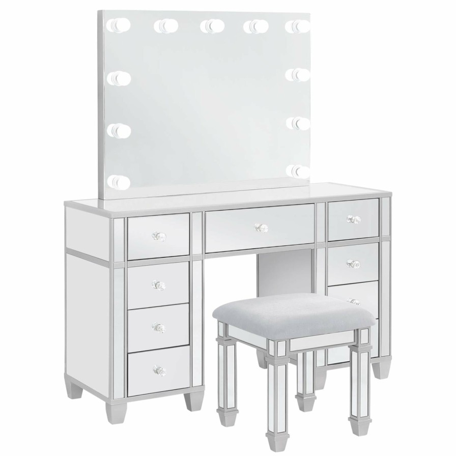 Bedroom Coaster Z2 Premium | Mirrored Vanity Set