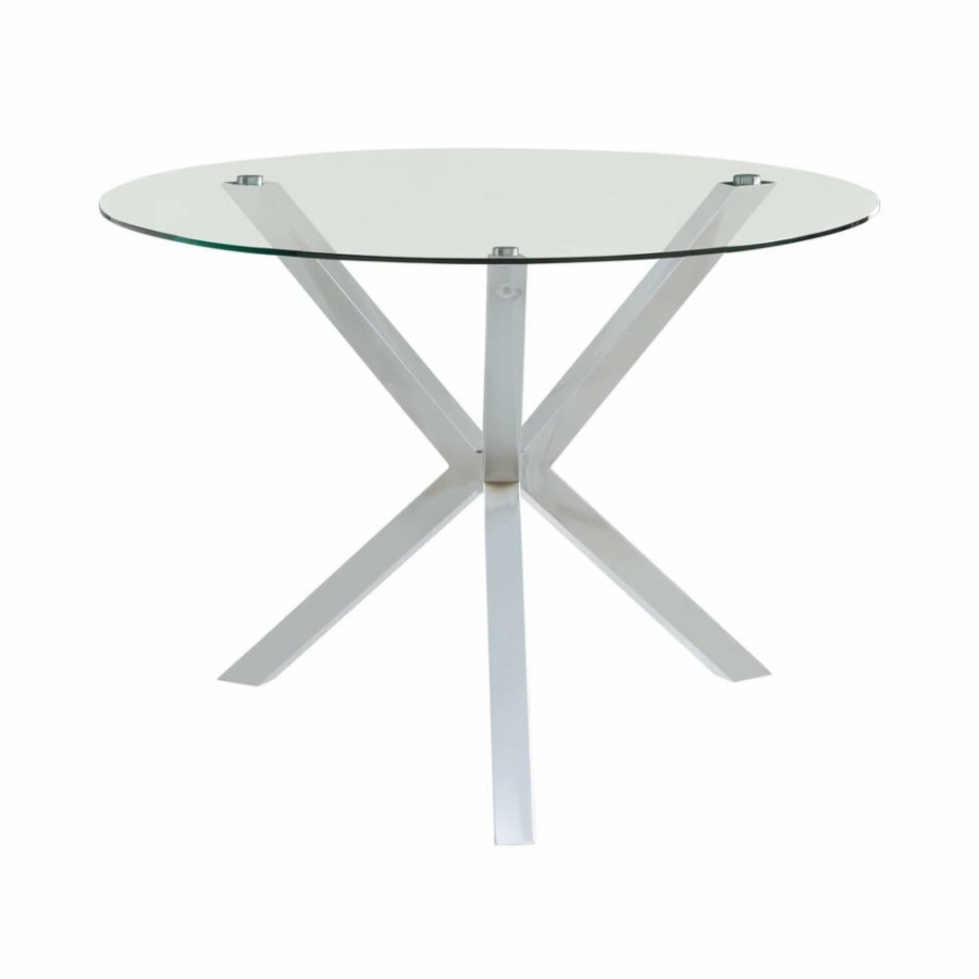 Dining Room Coaster Z2 Premium | Vance Contemporary Chrome Dinette Table