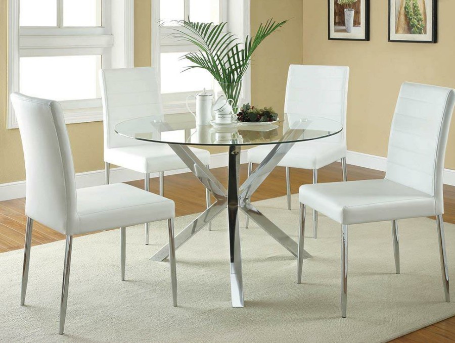 Dining Room Coaster Z2 Premium | Vance Contemporary Chrome Dinette Table