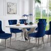 Dining Room FOA East | Valdevers 7 Pc. Dining Table Set, Navy Chairs