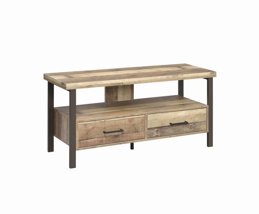 Entertainment Coaster Z2 Premium | Rustic Weathered Pine 48" Tv Console