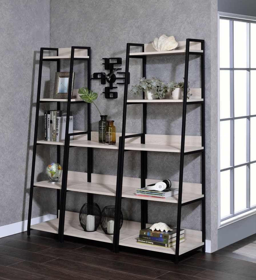 Home Office ACME | Wendral Natural & Black Bookshelf (5-Tier, 23"L)