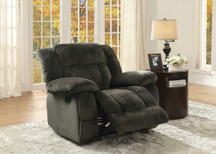 Living Room Homelegance (Homerica East) | Homelegance Furniture Laurelton Glider Reclining Chair In Chocolate 9636-1