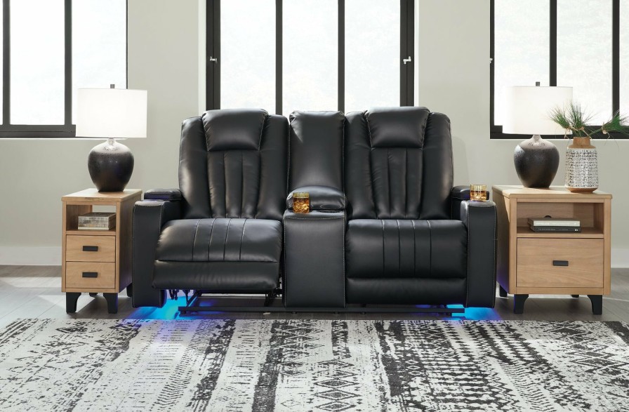 Living Room Ashley Furniture | Center Point Reclining Loveseat With Console