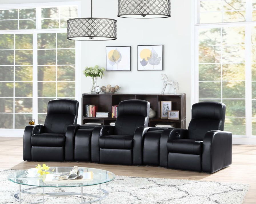 Living Room Coaster Z2 Premium | 600001 S3A 5 Pc 3 Seater Home Theater