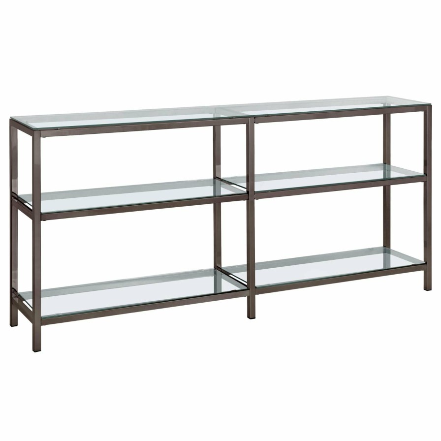 Home Office Coaster Z2 Premium | G801018 Contemporary Black Nickel Two Tier Double Bookcase