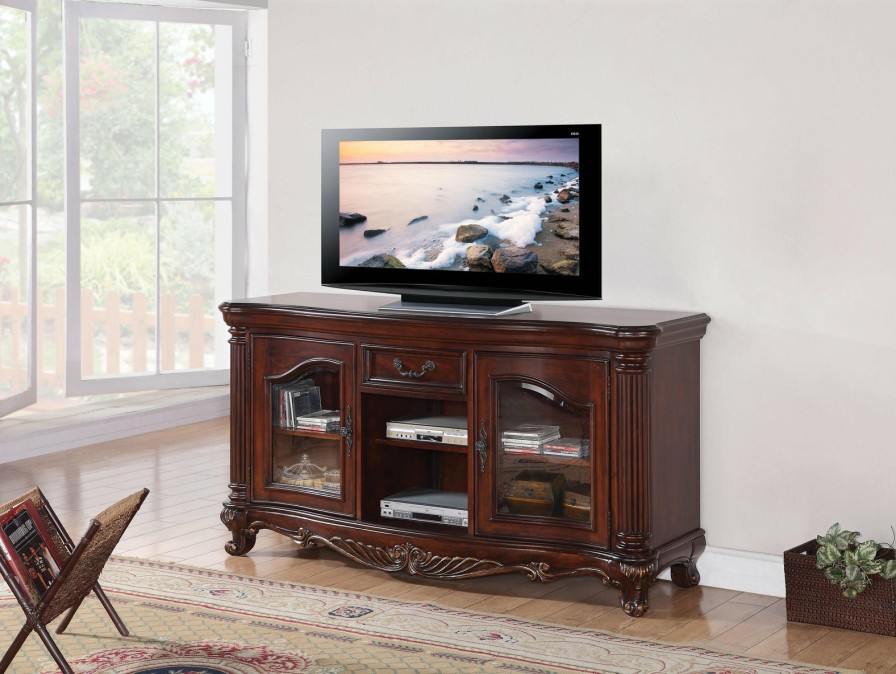 Entertainment ACME | Remington Brown Cherry Tv Stand