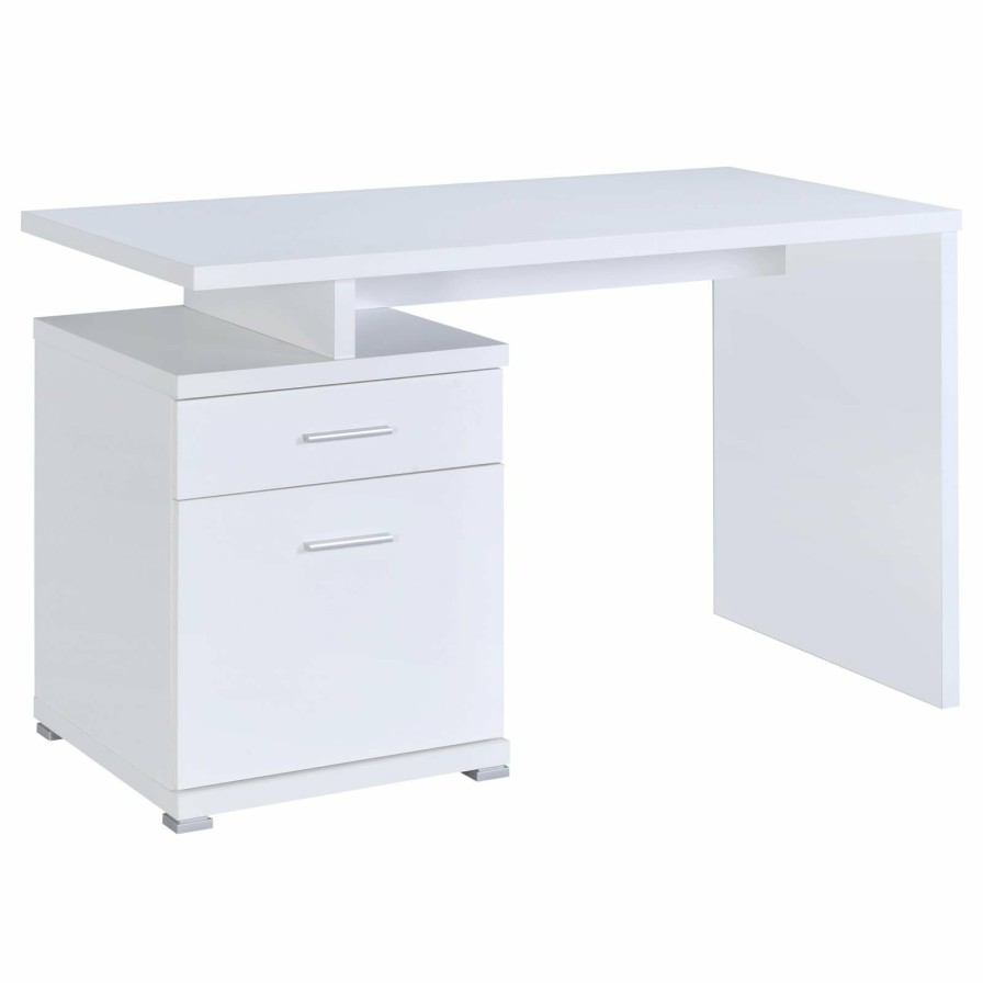 Home Office Coaster Z2 Premium | G800110 Contemporary White Executive Desk