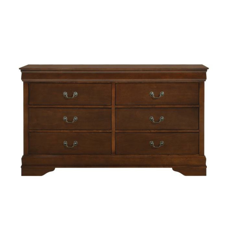 Bedroom Homelegance (Homerica East) | Homelegance Mayville 6 Drawer Dresser In Brown Cherry 2147-5