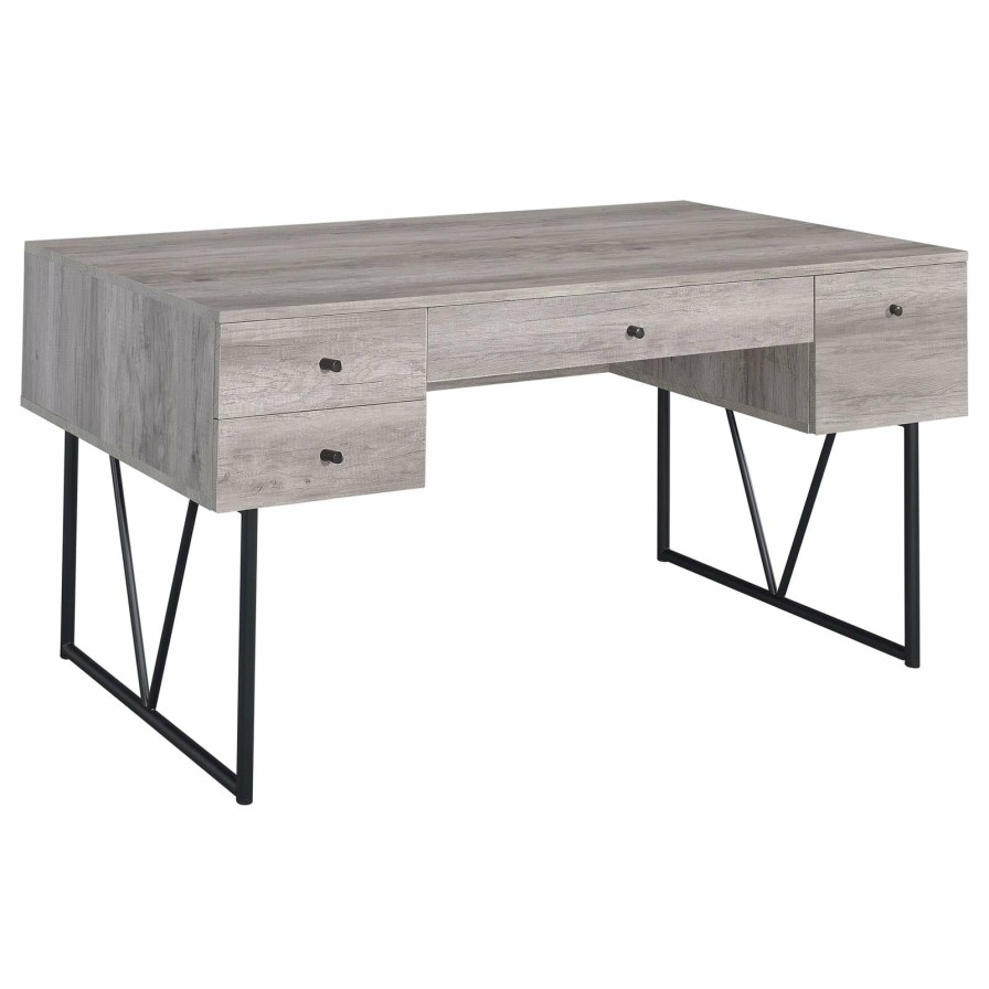 Home Office Coaster Z2 Premium | Industrial Grey Driftwood Writing Desk