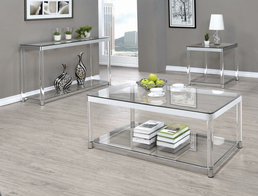 Living Room Coaster Z2 Premium | G720748 Contemporary Chrome Side Table