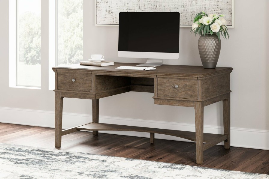 Home Office Ashley Furniture | Janismore Home Office Storage Leg Desk