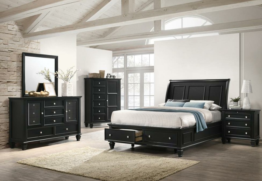 Bedroom Coaster Z2 Premium | Sandy Beach Black California King Five Piece Bedroom Set