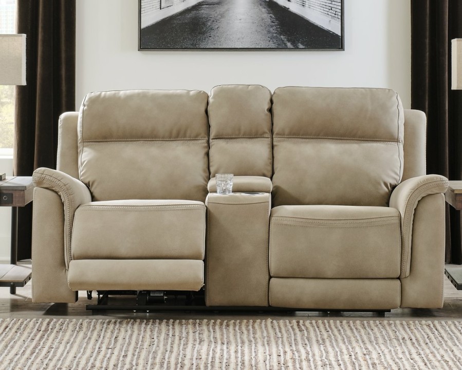 Living Room Ashley Furniture | Next-Gen Durapella Power Reclining Loveseat With Console