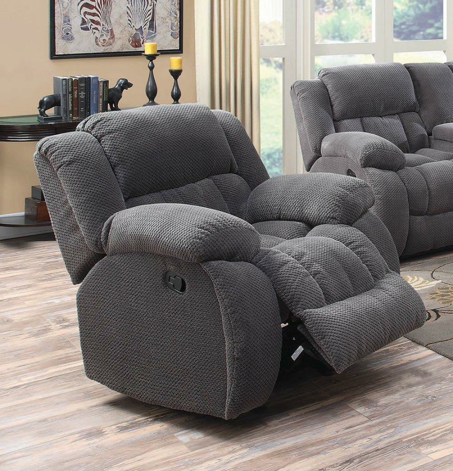 Living Room Coaster Z2 Premium | Weissman Grey Glider Recliner