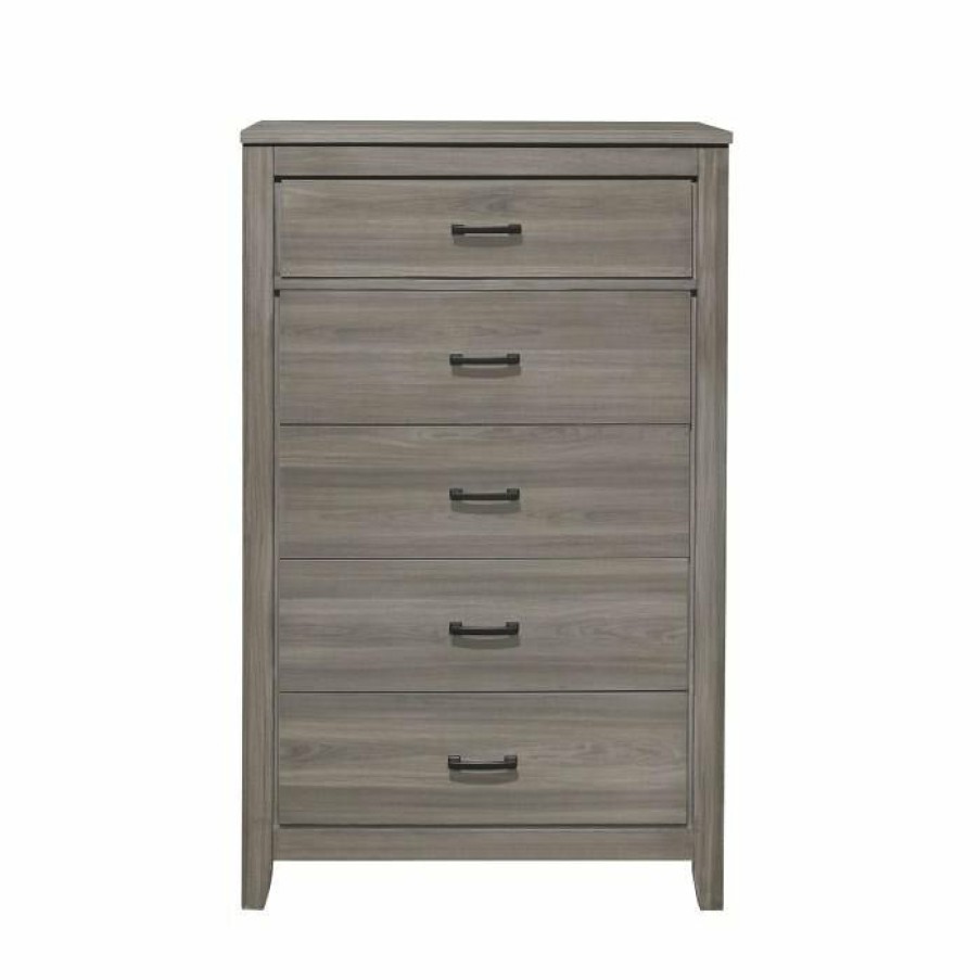 Bedroom Homelegance (Homerica East) | Homelegance Waldorf 5 Drawer Chest In Dark Gray 1902-9