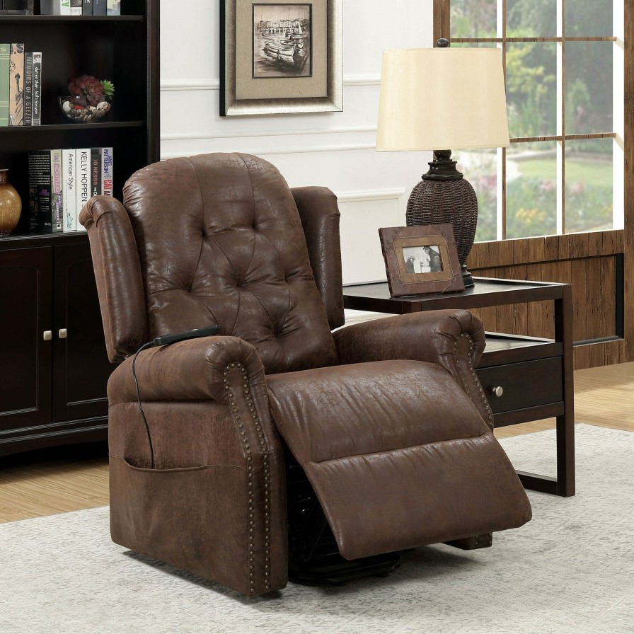 Living Room FOA East | Saco Brown Recliner