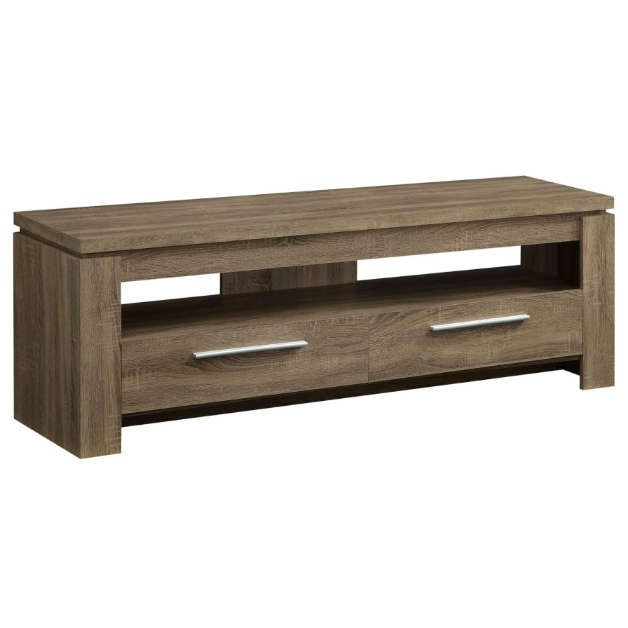 Entertainment Coaster Z2 Premium | Transitional Weathered Brown Tv Console