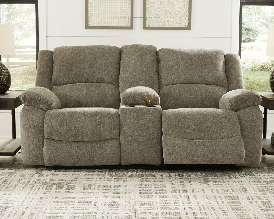 Living Room Ashley Furniture | Draycoll Reclining Loveseat With Console