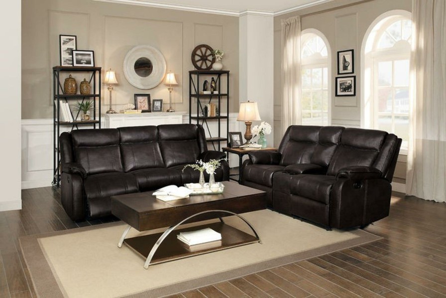 Living Room Homelegance (Homerica East) | Homelegance Furniture Jude Double Glider Recliner Sofa In Brown 8201Brw-3