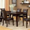 Dining Room FOA East | Woodside Dark Cherry 7 Pc. Dining Table Set (2Ac+4Sc)