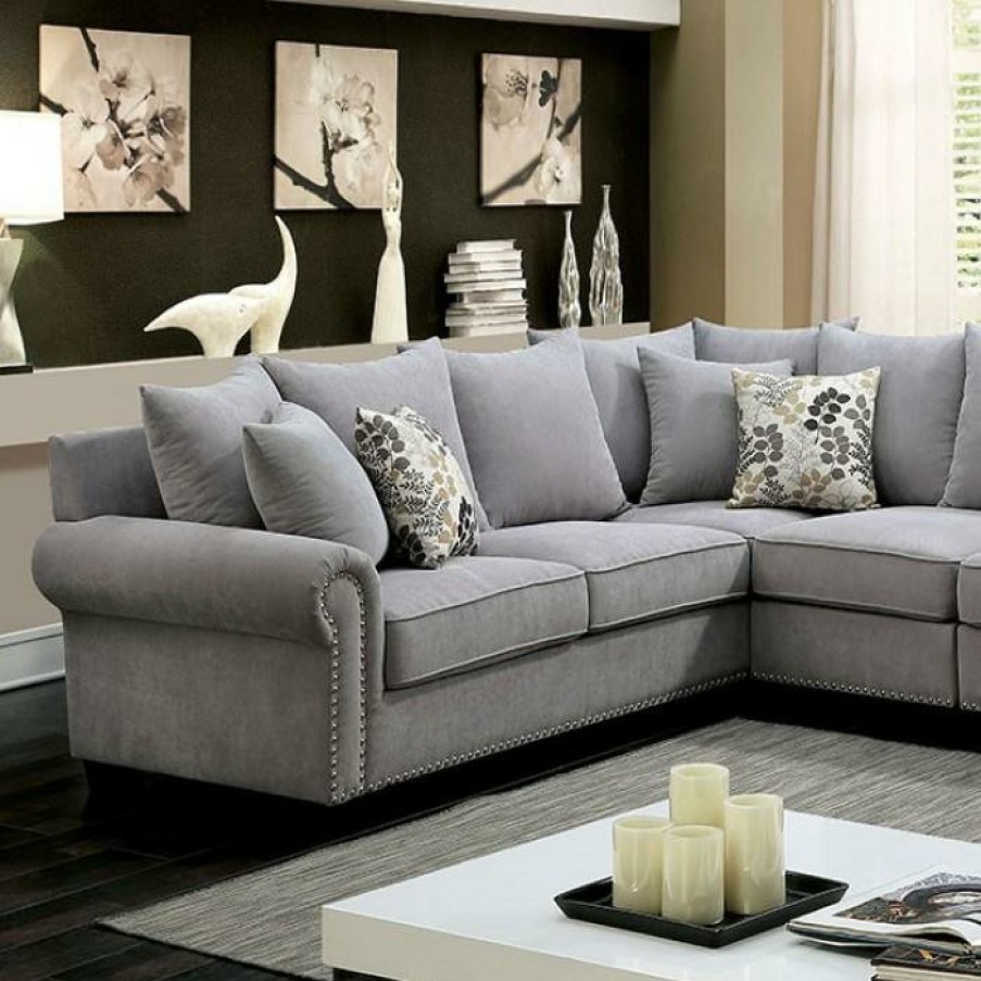 Living Room FOA East | Skyler Ii Gray Sectional, Gray