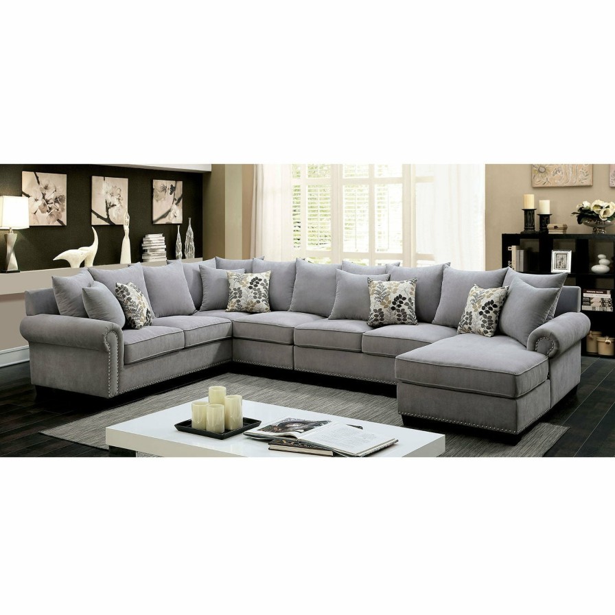 Living Room FOA East | Skyler Ii Gray Sectional, Gray