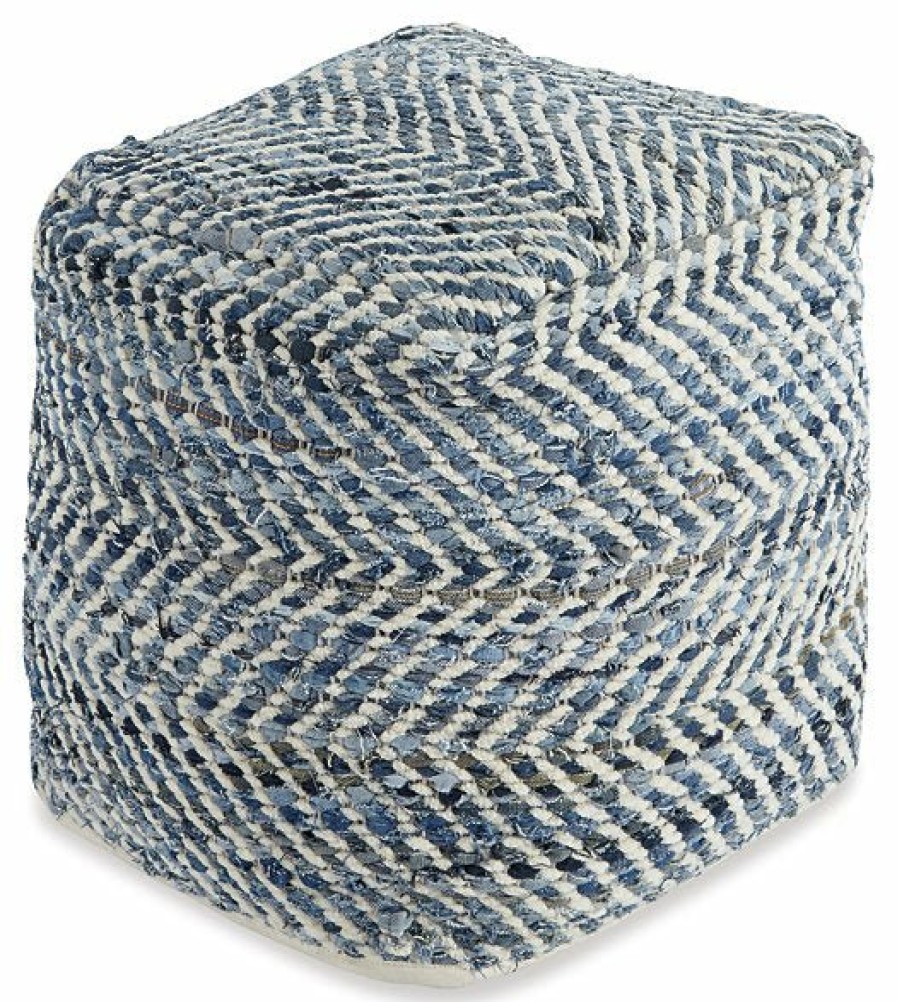 Accessories Ashley Furniture | Chevron Pouf