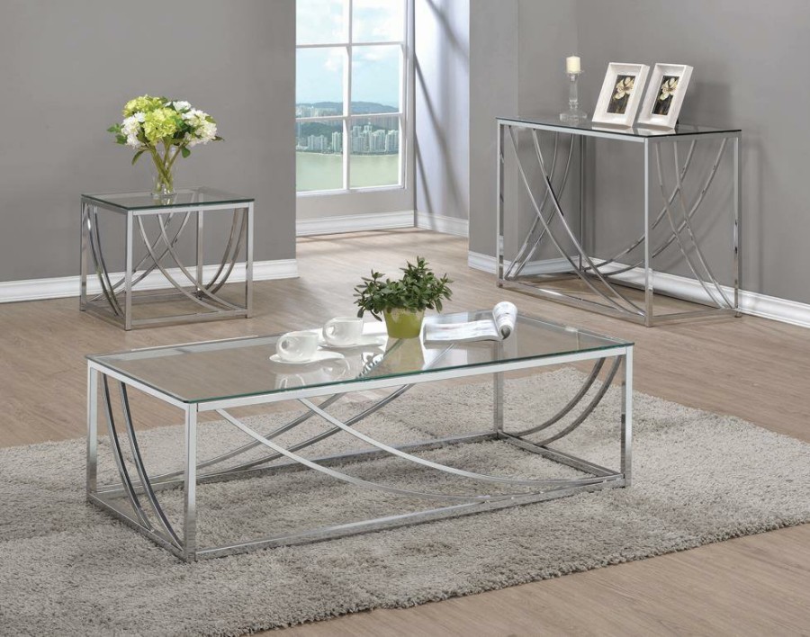 Living Room Coaster Z2 Premium | G720498 Contemporary Chrome Coffee Table