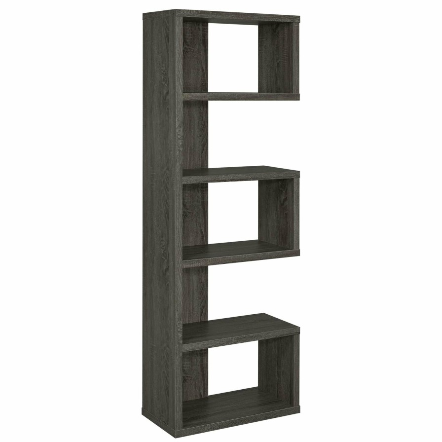 Home Office Coaster Z2 Premium | G800552 Contemporary Weathered Grey Bookcase