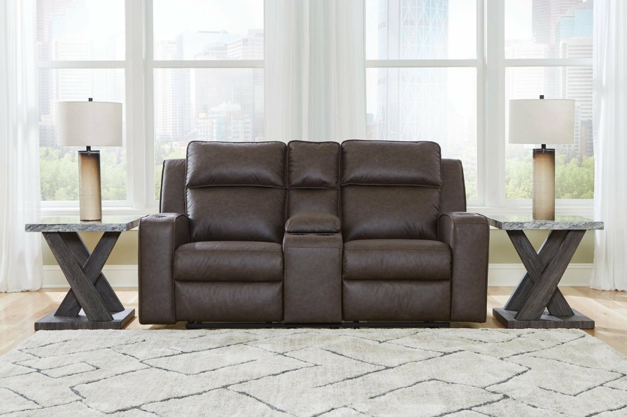 Living Room Ashley Furniture | Lavenhorne Reclining Loveseat With Console