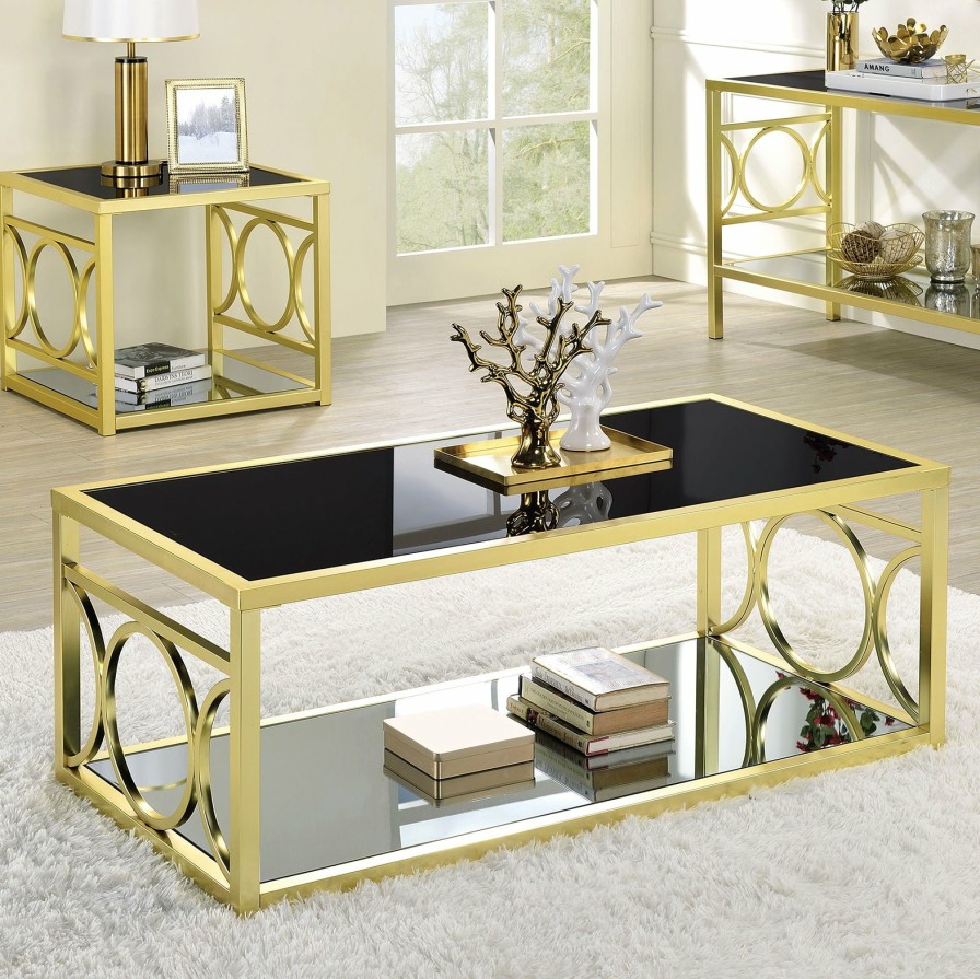 Living Room FOA East | Rylee Coffee Table, Gold