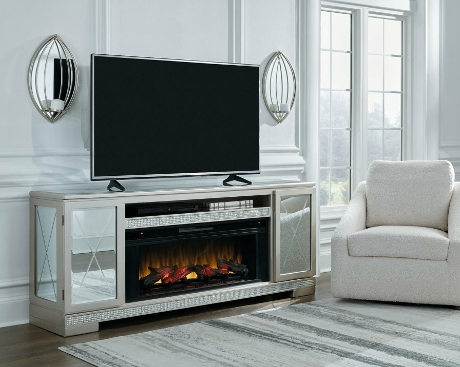 Entertainment Ashley Furniture | Flamory 72" Tv Stand With Electric Fireplace