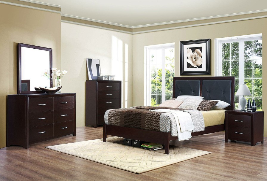 Bedroom Homelegance (Homerica East) | Homelegance Edina 5 Drawer Chest In Espresso-Hinted Cherry 2145-9