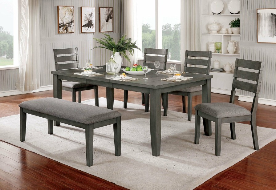 Dining Room FOA East | Viana 6 Pc. Dining Table Set W/ Bench