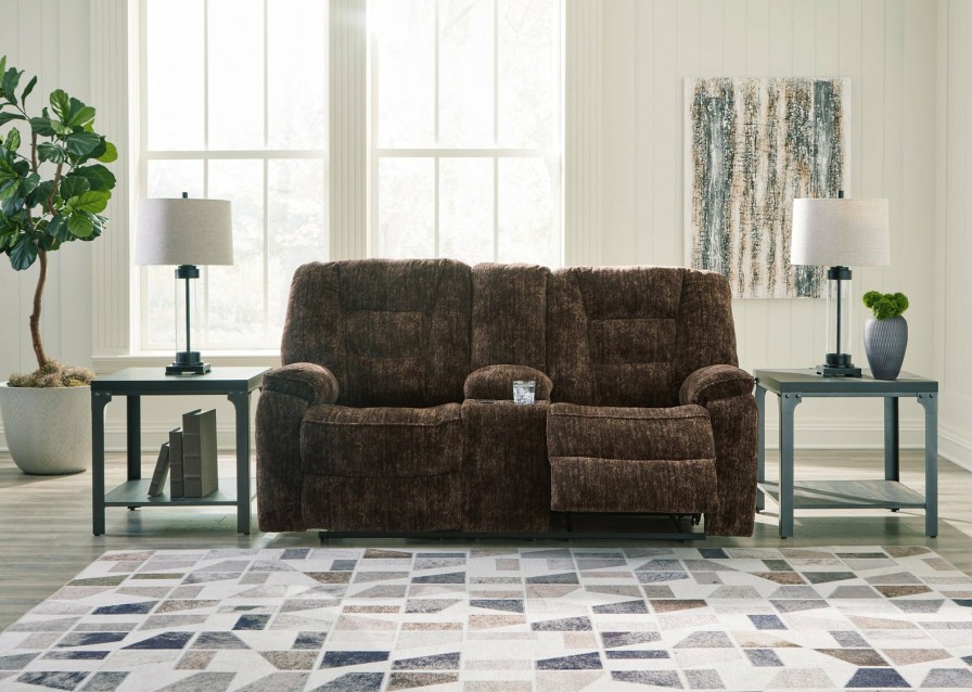 Living Room Ashley Furniture | Soundwave Reclining Loveseat With Console