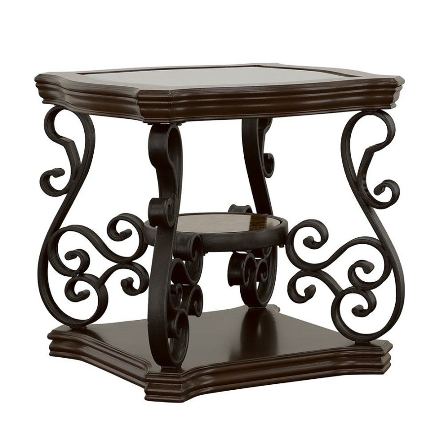 Living Room Coaster Z2 Premium | Occasional Traditional Dark Brown End Table