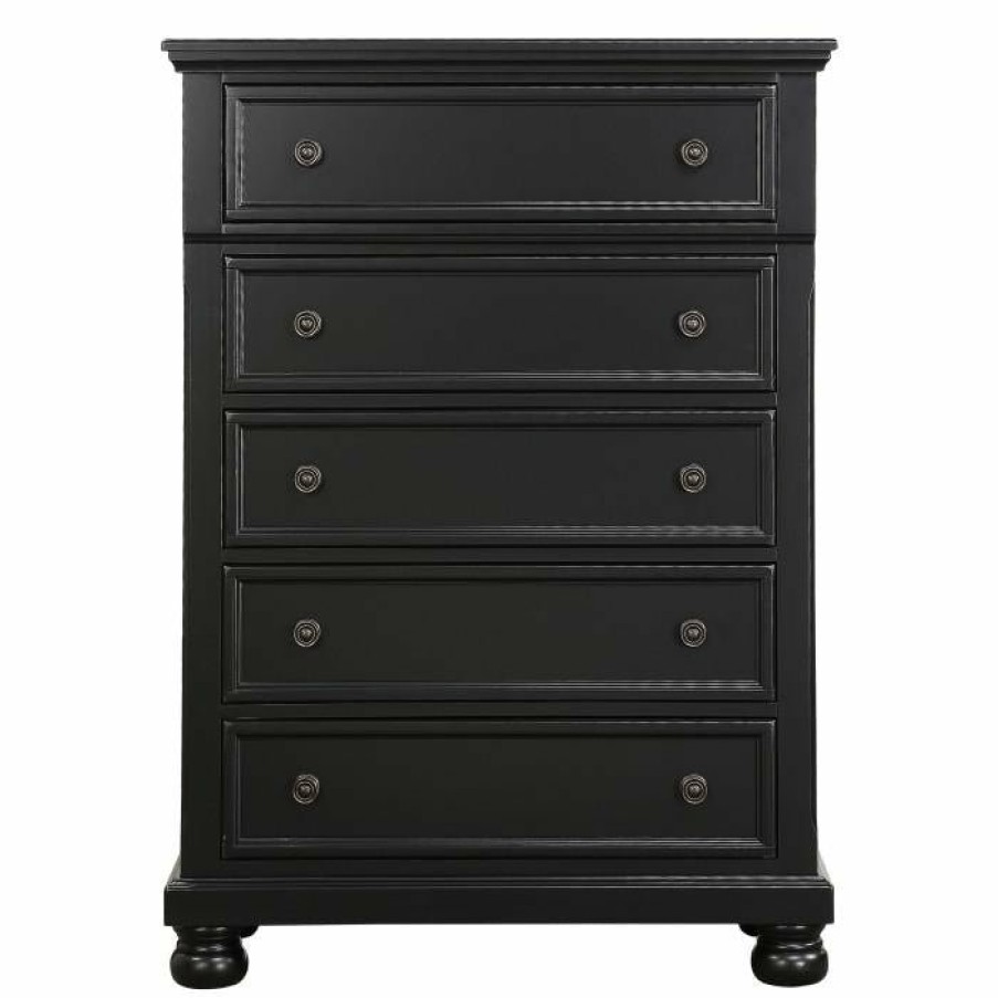 Bedroom Homelegance (Homerica East) | Homelegance Laurelin 5 Drawer Chest In Black 1714Bk-9