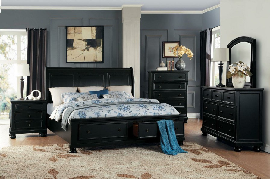 Bedroom Homelegance (Homerica East) | Homelegance Laurelin 5 Drawer Chest In Black 1714Bk-9