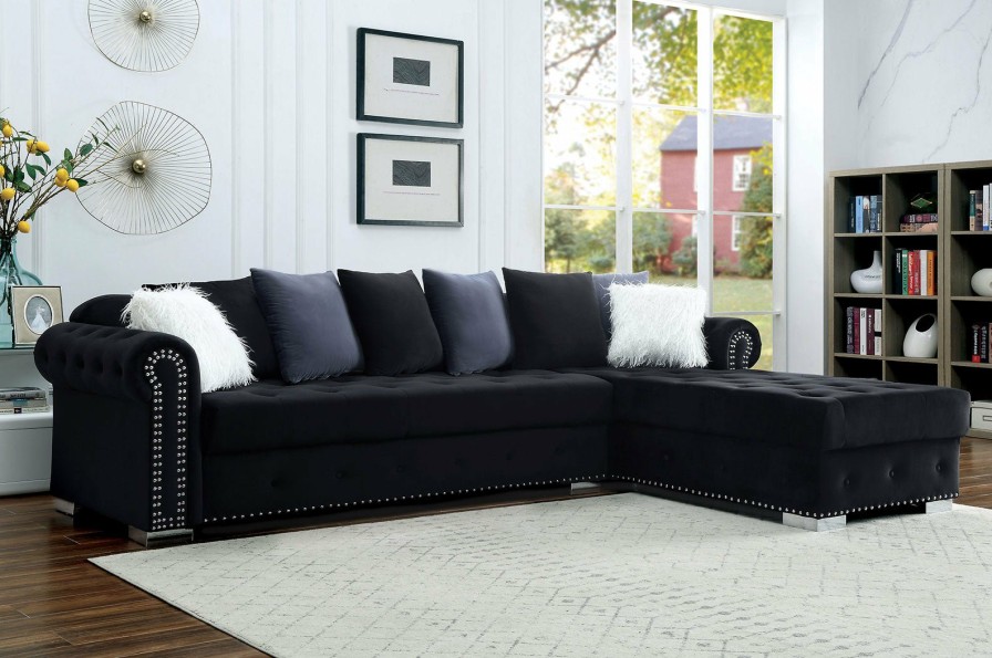 Living Room FOA East | Wilmington Sectional, Black