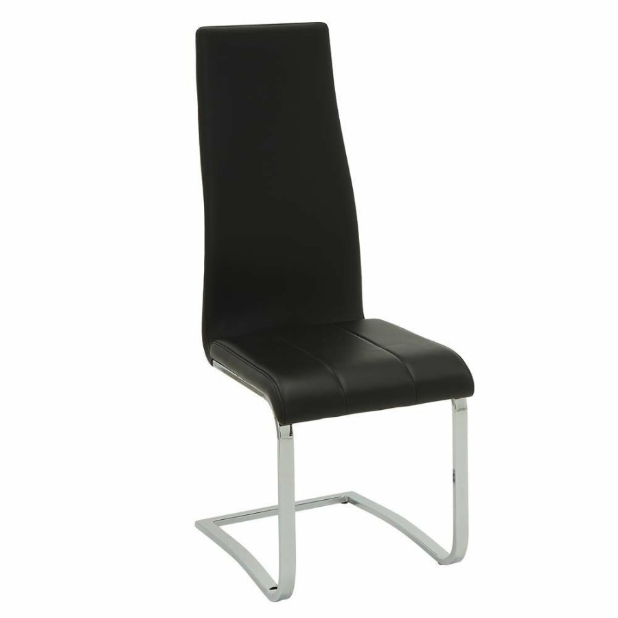 Dining Room Coaster Z2 Premium | G102310 Contemporary Black And Chrome Dining Chair