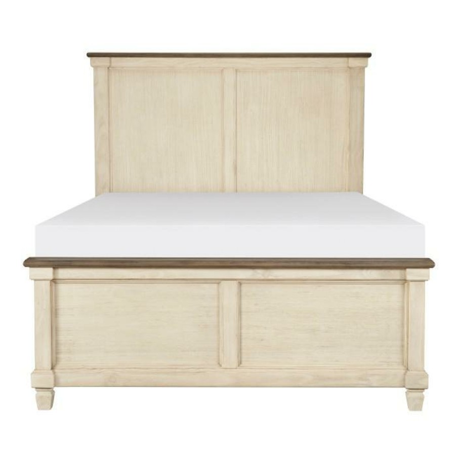 Bedroom Homelegance (Homerica East) | Homelegance Weaver Queen Panel Bed In Antique White 1626-1*