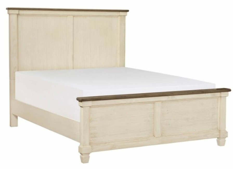 Bedroom Homelegance (Homerica East) | Homelegance Weaver Queen Panel Bed In Antique White 1626-1*