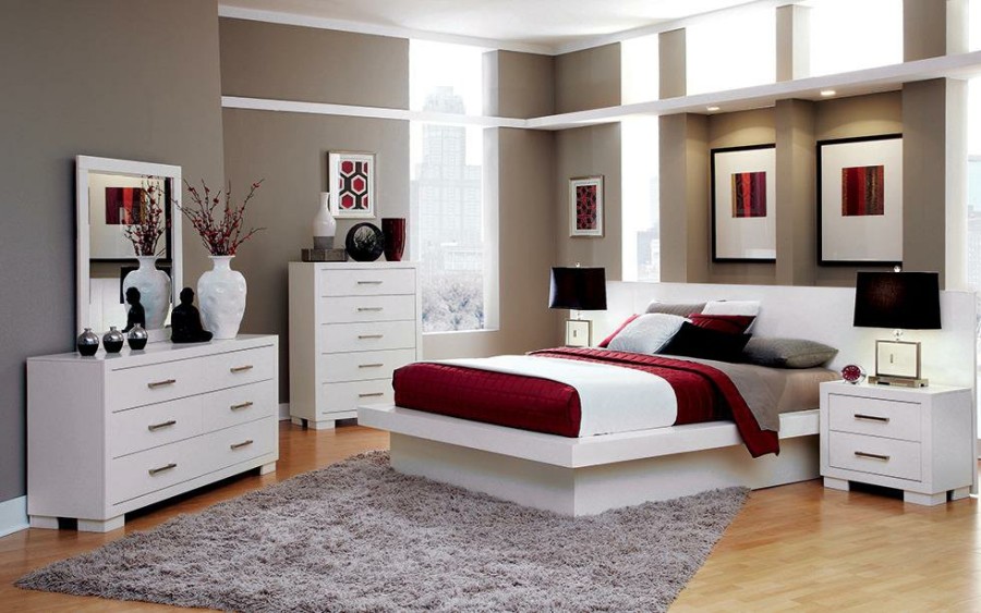 Bedroom Coaster Z2 Premium | Jessica Contemporary White Queen Four Piece Set