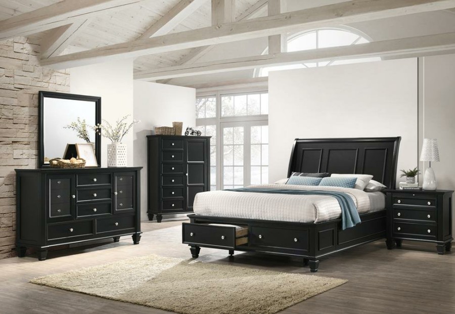 Bedroom Coaster Z2 Premium | Sandy Beach Black King Four Piece Bedroom Set