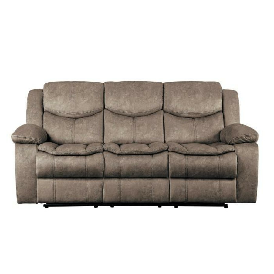 Living Room Homelegance (Homerica East) | Homelegance Furniture Bastrop Double Reclining Sofa In Brown 8230Fbr-3